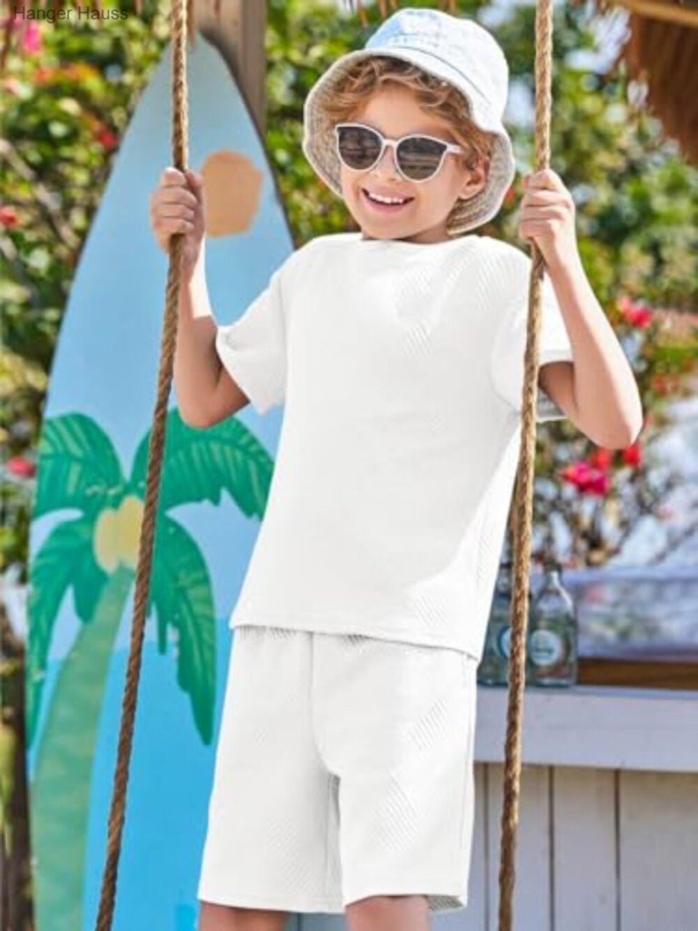 Boys 2 Piece Summer Outfits Short Sleeve Tshirts Elastic Waist Shorts Casual - Picture 6 of 7